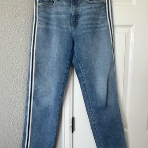 Banana Republic Straight Blue Jeans with Sporty Stripes